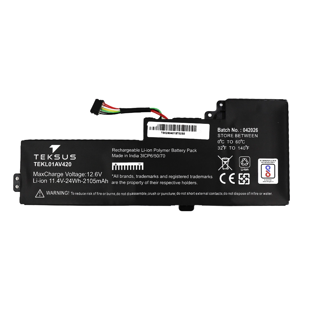 Teksus Laptop Battery Compatible For Lenovo Thinkpad T470 | T480 | 01AV420 3C view 2